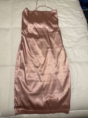 Satin Blush Pink Slip Dress